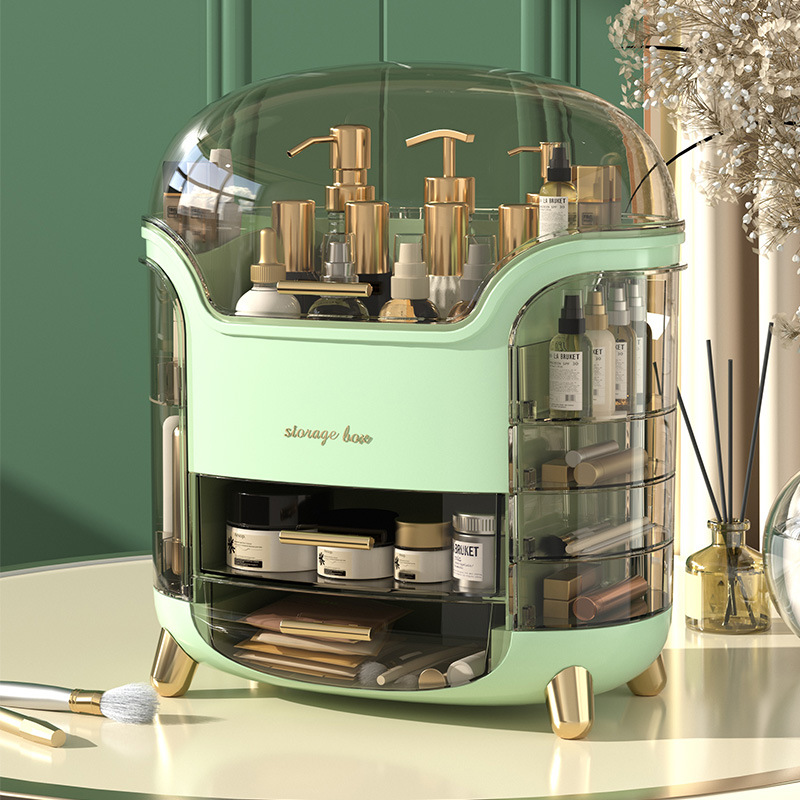 Luxury Skincare Containers - 고급 데스크탑 화장품 보관함, 먼지 방지