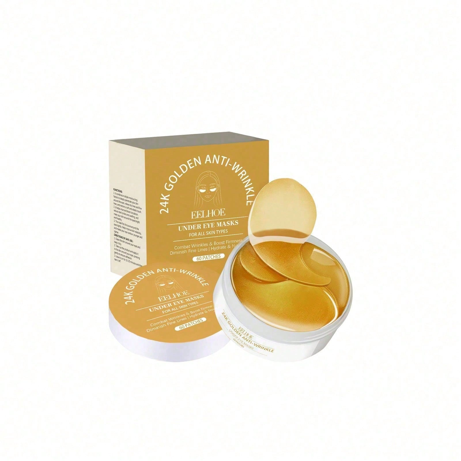 Luxury Skincare Moisturizer - 24K 골드 아이 마스크, 60매 고급