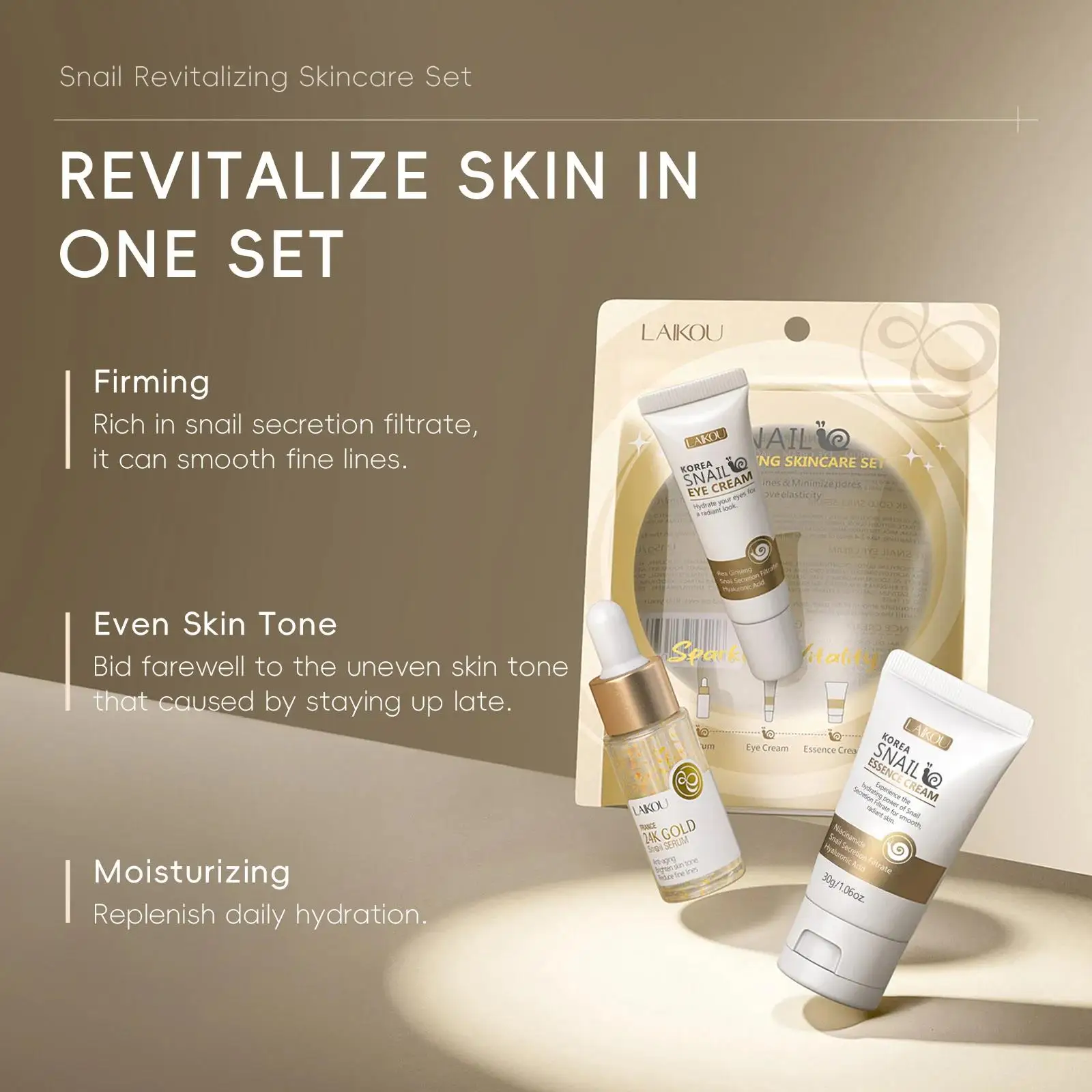 24K 골드 달팽이 리페어 세럼 아이 크림 에센스 세트 - Luxury Skincare Line 리뷰 및 가격