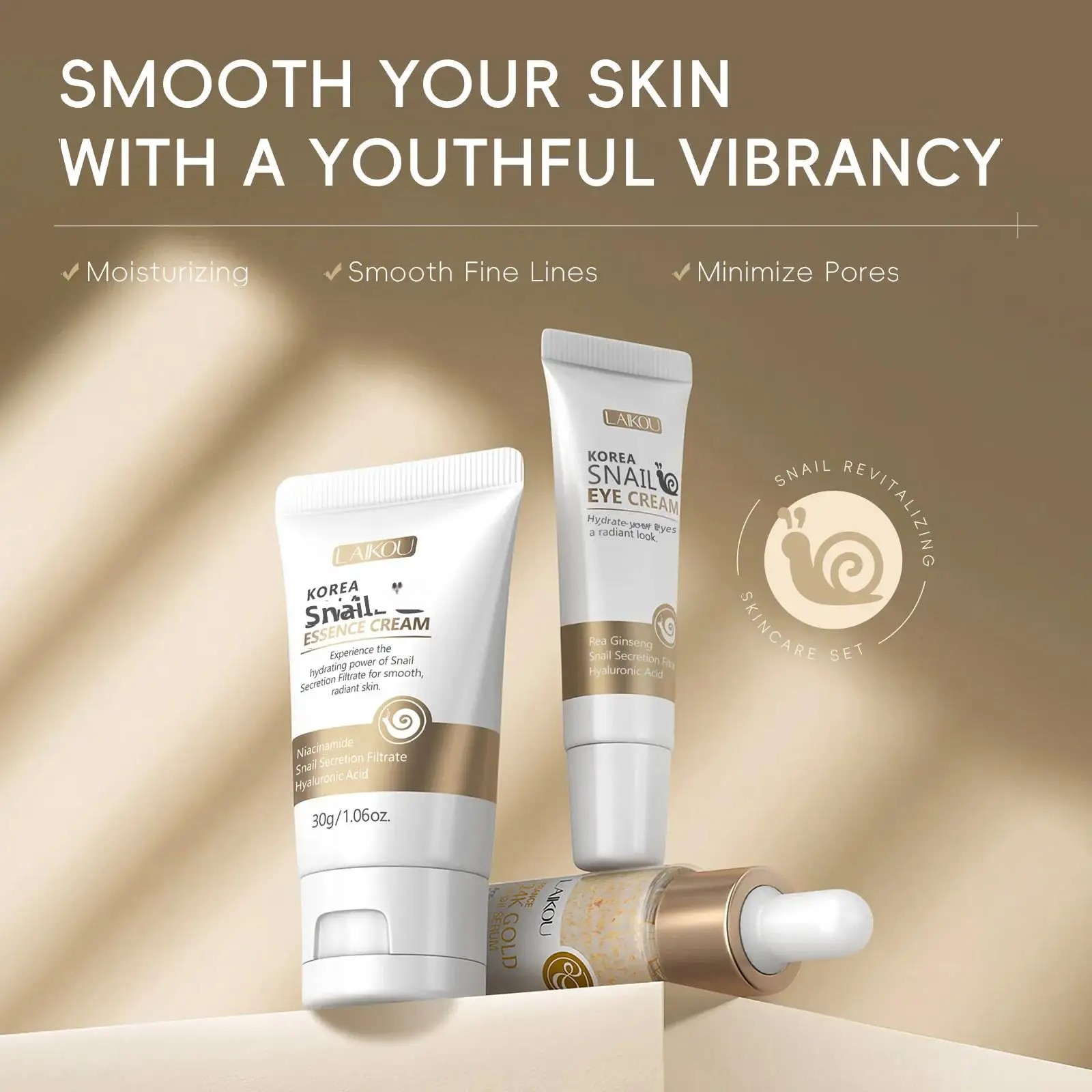 24K 골드 달팽이 리페어 세럼 아이 크림 에센스 세트 - Luxury Skincare Line 리뷰 및 가격