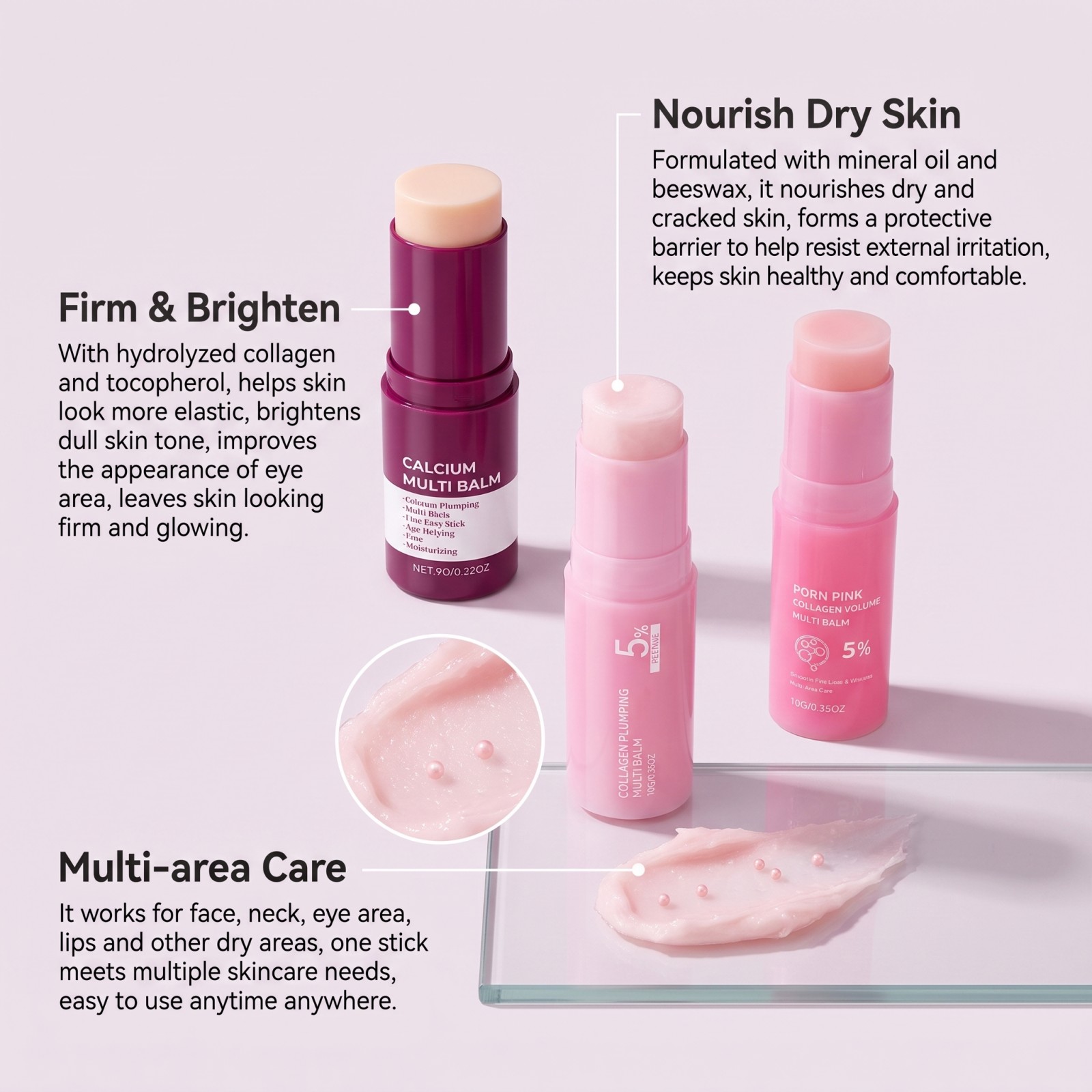PDRN 핑크 콜라겐 멀티밤 스틱 5% 볼륨 스틱 세트 - Luxury Skincare Brands 리뷰 및 가격