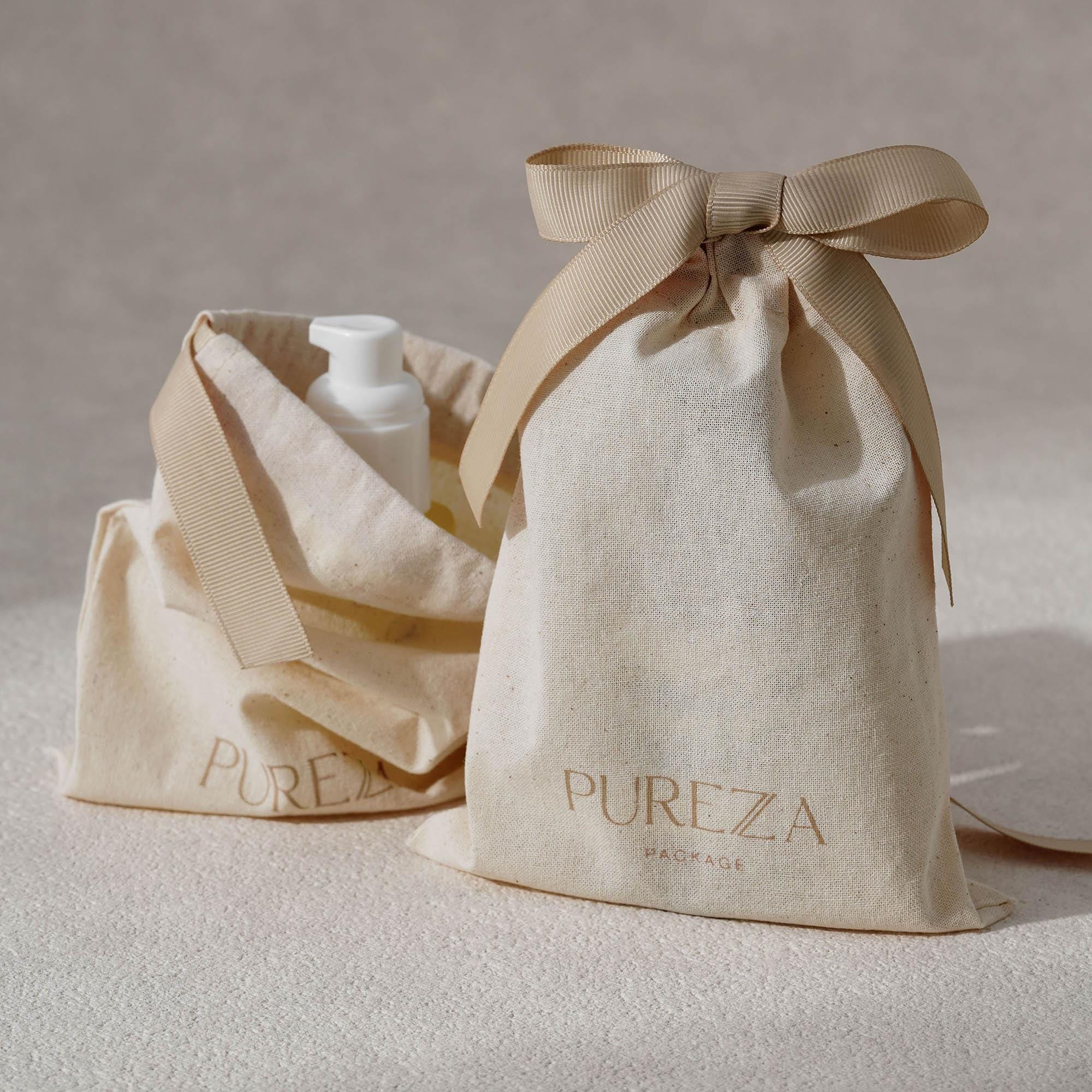 맞춤 제작 가능한 천연 코튼 드로스트링 파우치, 친환경 - Luxury Skincare Gifts 리뷰 및 가격