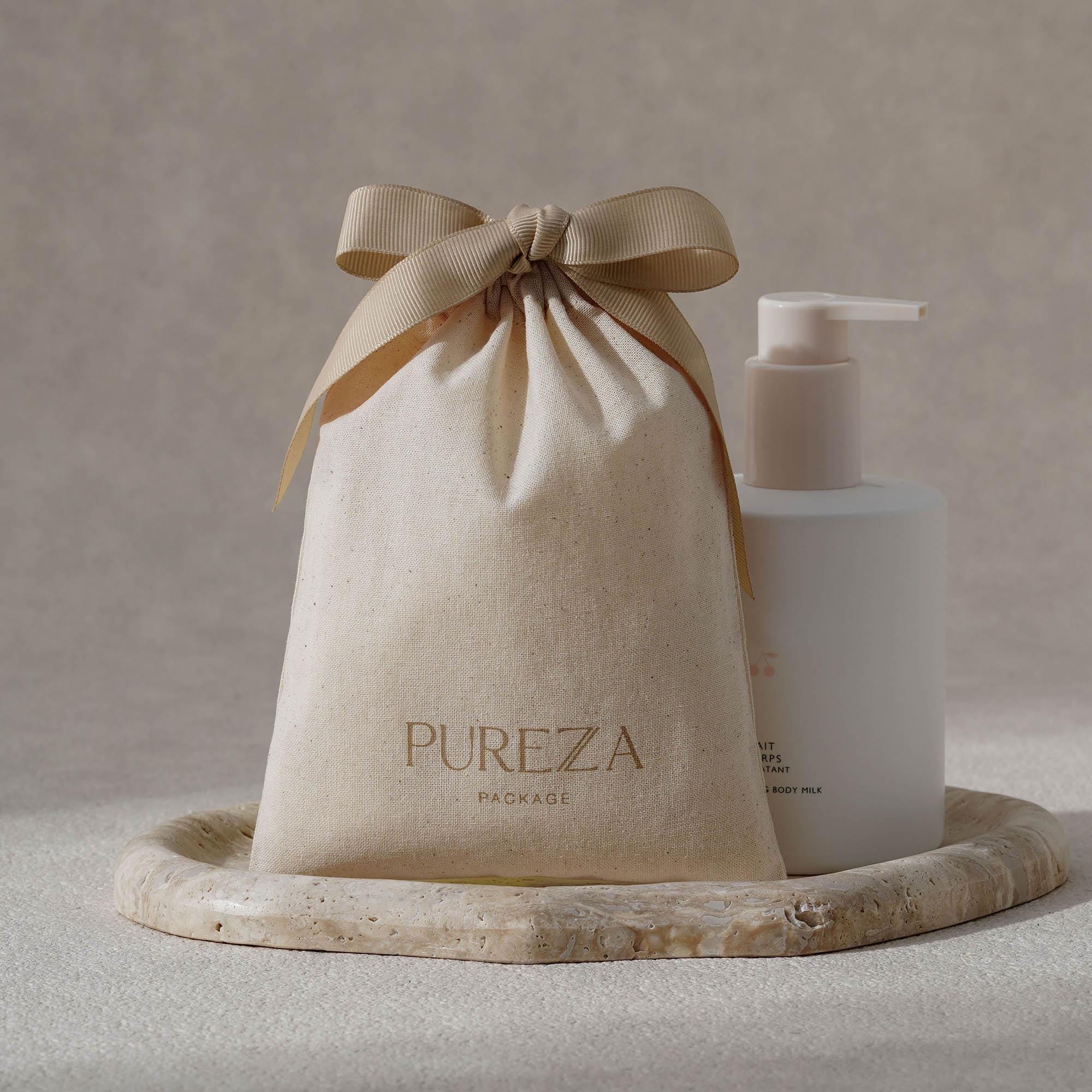 맞춤 제작 가능한 천연 코튼 드로스트링 파우치, 친환경 - Luxury Skincare Gifts 리뷰 및 가격
